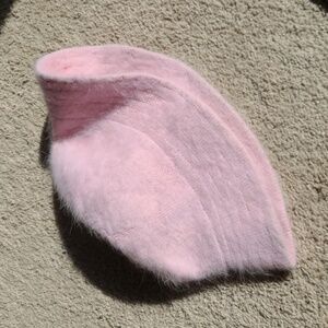 Soft Pink Rabbit Hair Fuzzy Hat